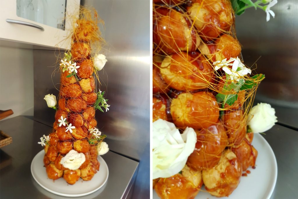 Croquembouche Wedding Cake - Myer Wedding in Wanaka